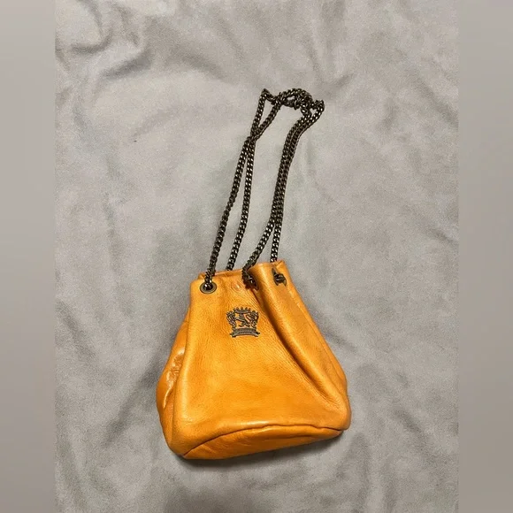 Italian leather shop bucket bag